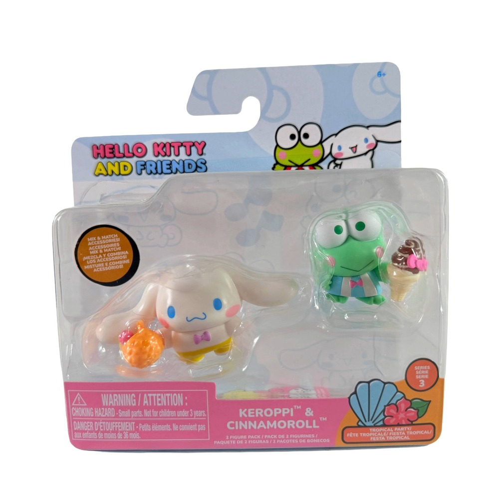 Hello Kitty and Friends Tropical Party Series 3 Keroppi Cinnamoroll Figures NIP